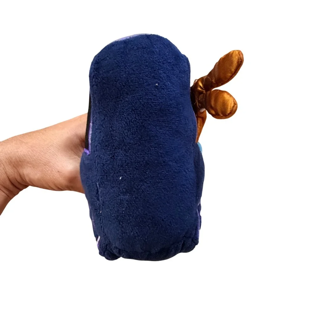 Blue Plush Train Engine Toy with Orange Dog Conductor Conductor Stuffed Animal